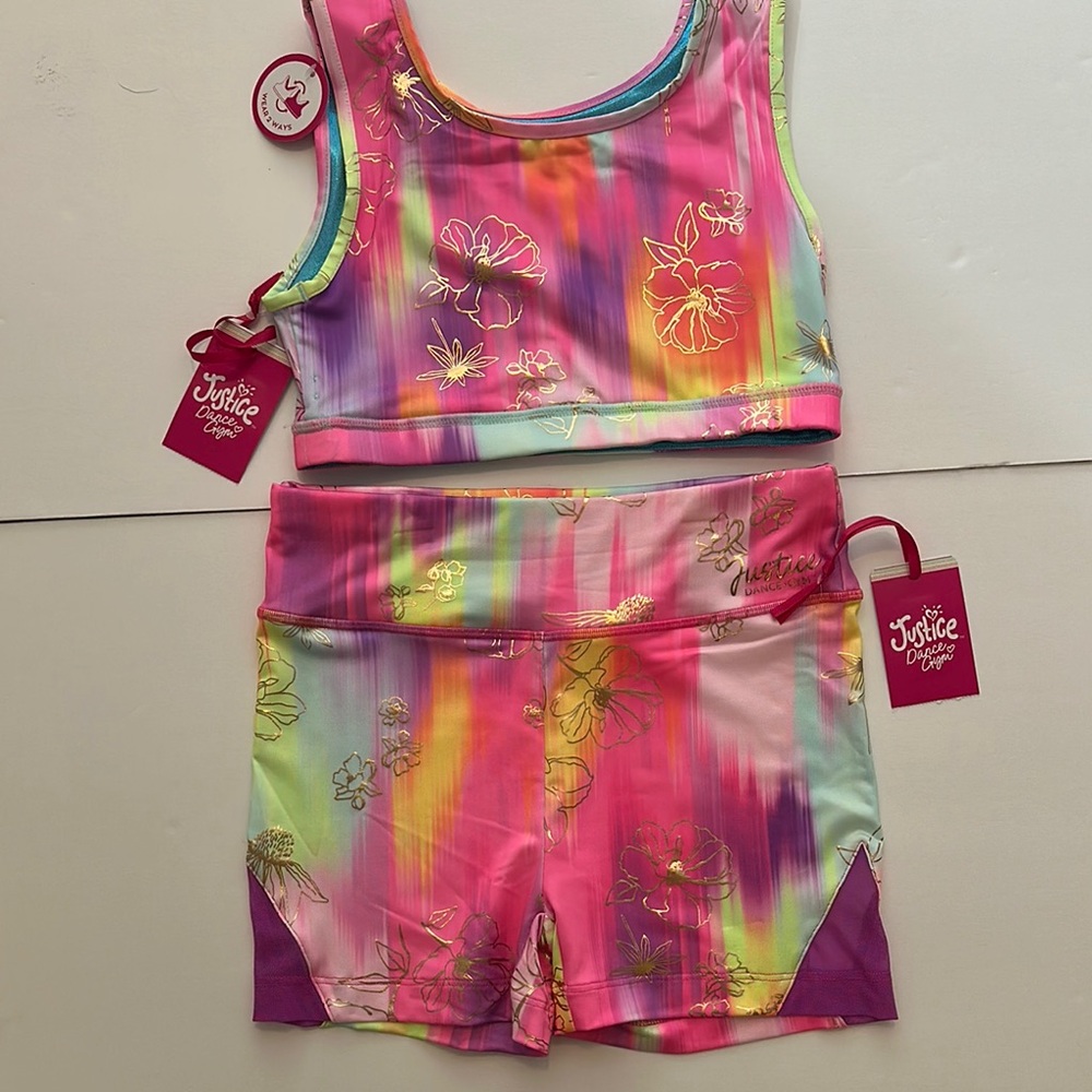 Justice Multicolor Floral Activewear Set